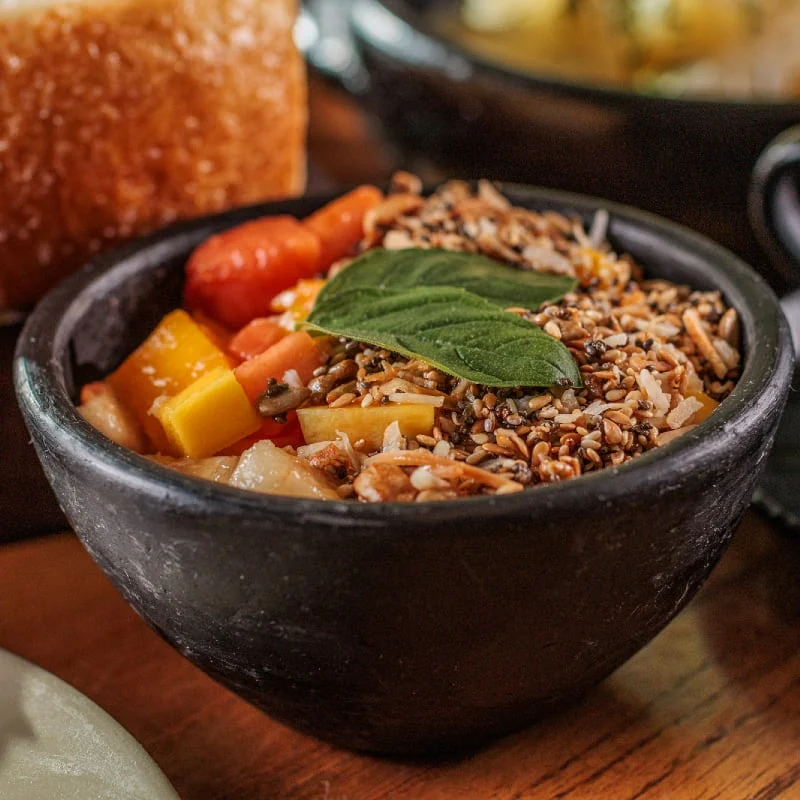 Pratinho de frutas, do café da manhã do Arvo